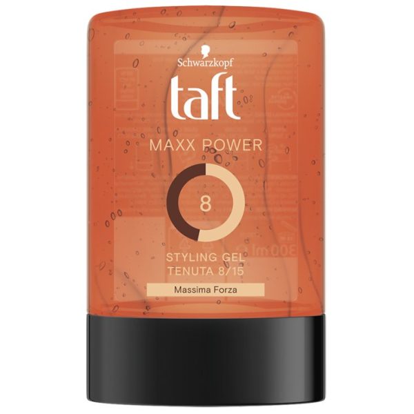 ژل مو تافت Taft مدل MAXX POWER نارنجی شماره 8 حجم 300 میل لیتر