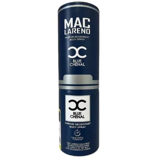اسپری بدن مک لارنو - MAC LARENO - مدل BLUE CHENAL- حجم 200 میلی لیتر
