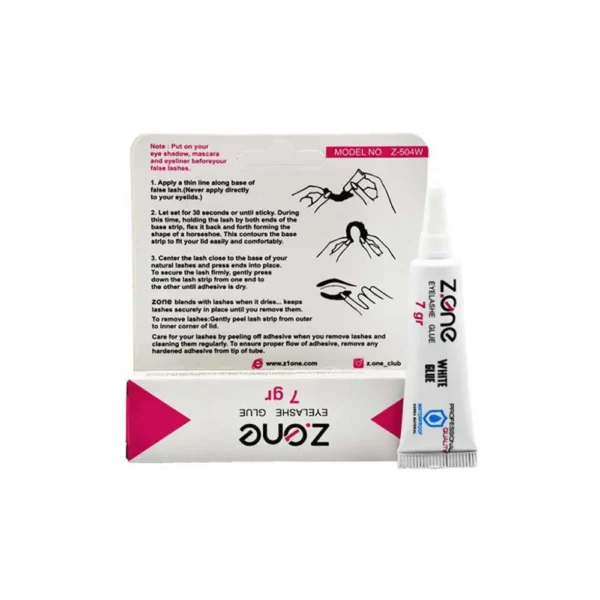 چسب مژه 7گرم سفید زدوان تیوپی Z-504W