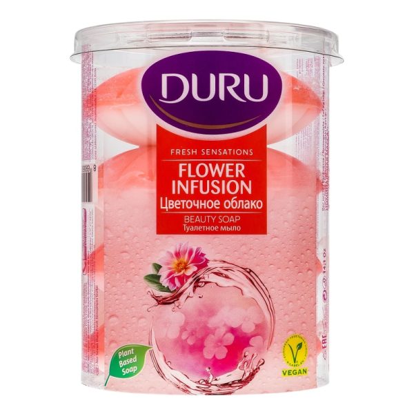 صابون DURU مدل DURU مدل FLOWER INFUSION  رنگ گلبهی 4 عددی