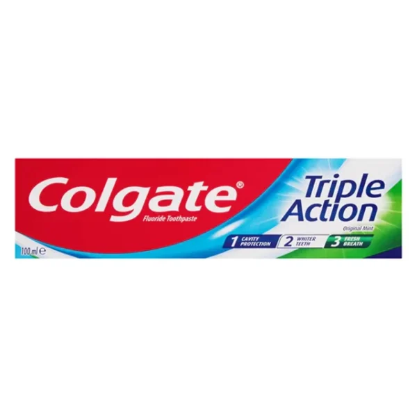 خمیر دندان کلگیت COLGATE مدل TRIPLE ACTION حجم 100 میلی لیتر