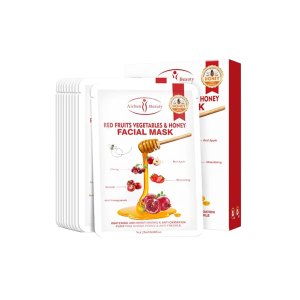 ماسک صورت آیچون بیوتی Aichun Beauty مدل ورقه ای Red Fruits Vegetables & Honey کد AC3077 بسته 10 عددی