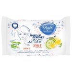 دستمال مرطوب دافی پاک کننده آرایش مدل 3in1 بسته 20 عددی