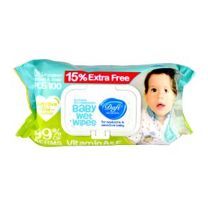 دستمال مرطوب دافی کودک بسته 100 عددی
