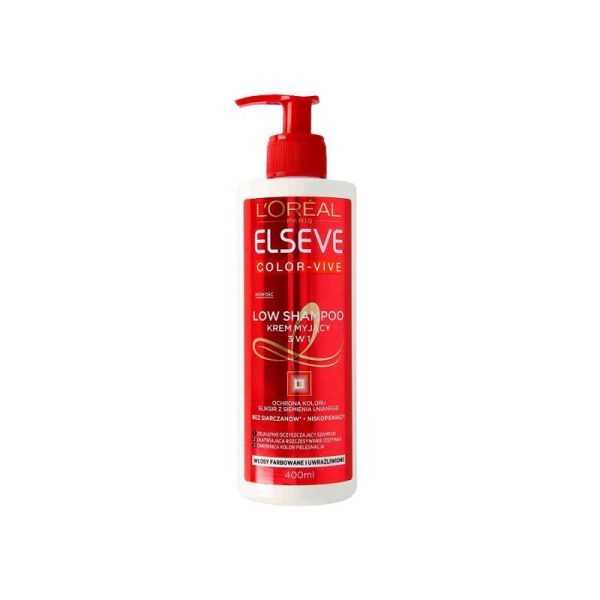 شامپو لورآل سری Elvive مدل پمپی Color Protect حجم 400 میلی لیتر