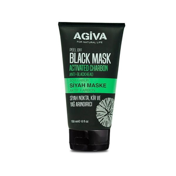 ماسک صورت آگیوا Agiva مدل بلک ماسک Activated Carbon حجم 150 میلی لیتر