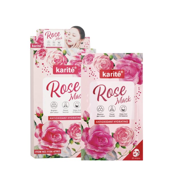 ماسک صورت کاریته karite مدل ورقه ای گل رز بسته 10 عددی