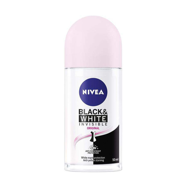 مام رول نیوآ NIVEA زنانه مدل black and white invisible Original حجم 50 میلی لیتر