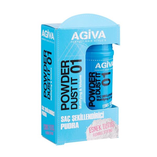 پودر حالت دهنده آگیوا آبی شماره Agiva Powder Dust it 01 وزن 20 گرم