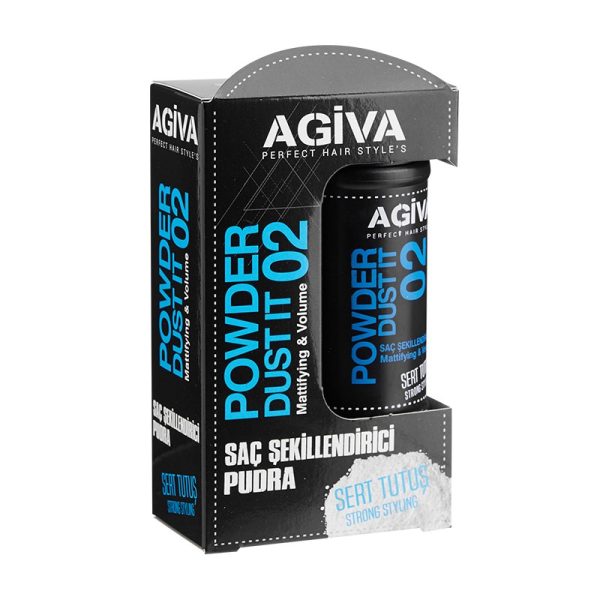پودر حالت دهنده آگیوا مشکی شماره Agiva Powder Dust it 02 وزن 20 گرم