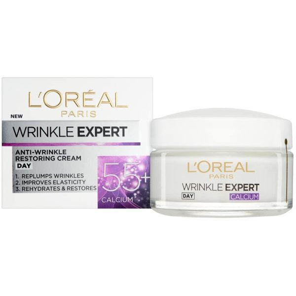 کرم آبرسان لورآل مدل ضد چروک Wrinkle Expert روز حاوی کلسیم +55 حجم 50 میلی لیتر