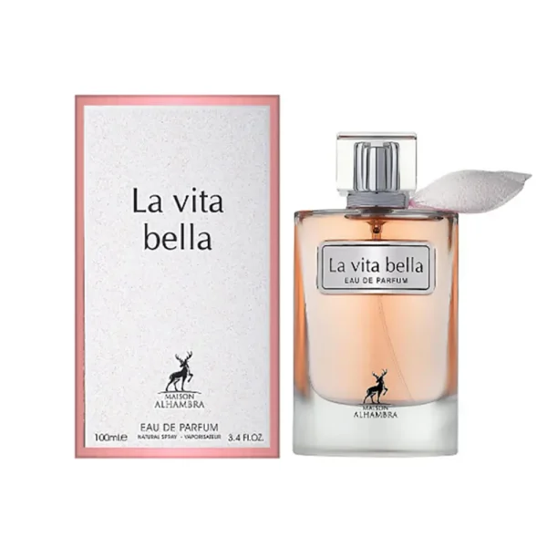 عطر زنانه الحمبرا مدل La vita bella حجم 100 میل