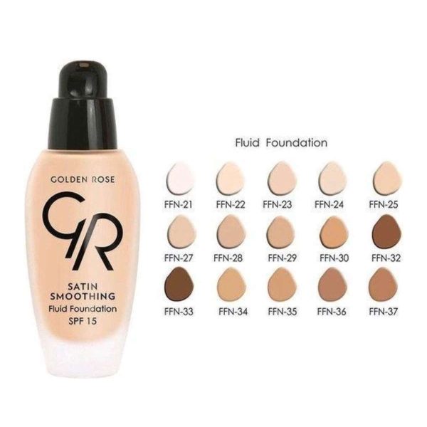 کرم پودر گلدن رز مدل Satin Smoothing Fluid