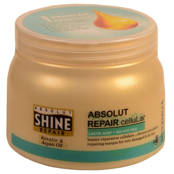 ماسک مو ترمیم کننده فاقد سولفات ابسولوت شاین 500ml shine