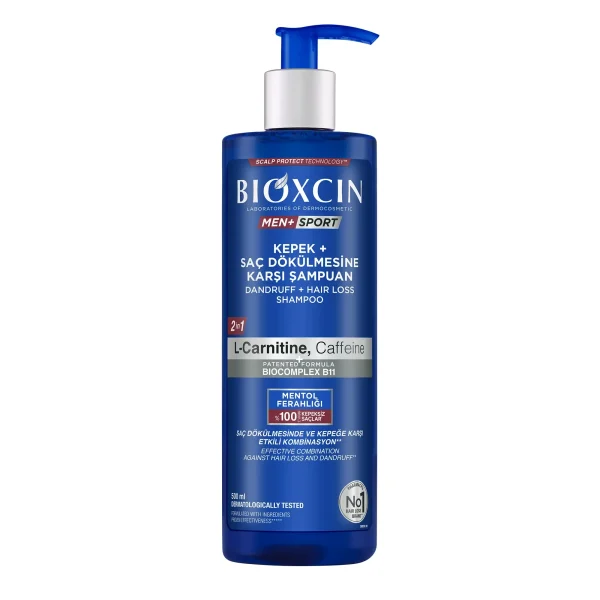 شامپو BIOXCIN بیوکسین مردانه پمپی آبی 500 میل