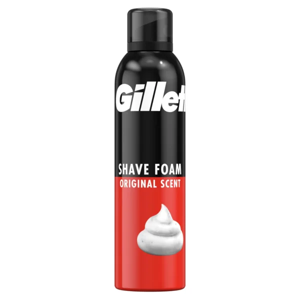 فوم اصلاح ژیلت اورجینال Gillette Original حجم 300 میل - قرمز مشکی